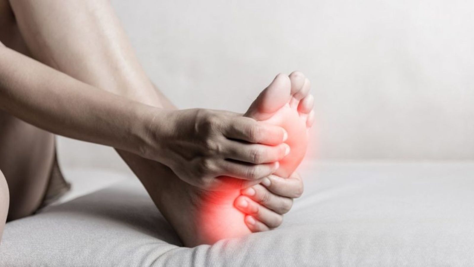 A patient foot with Plantar fasciitis / fasciopathy